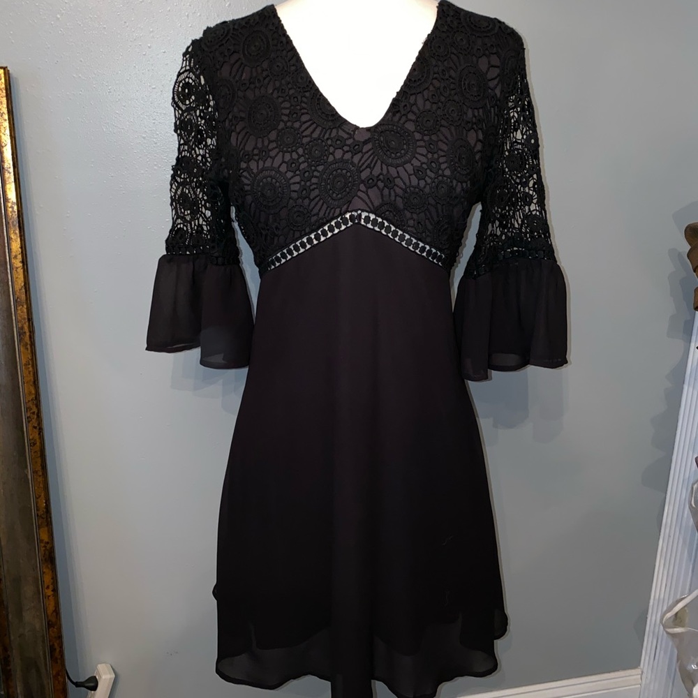 Black, Lace Detailed Dress